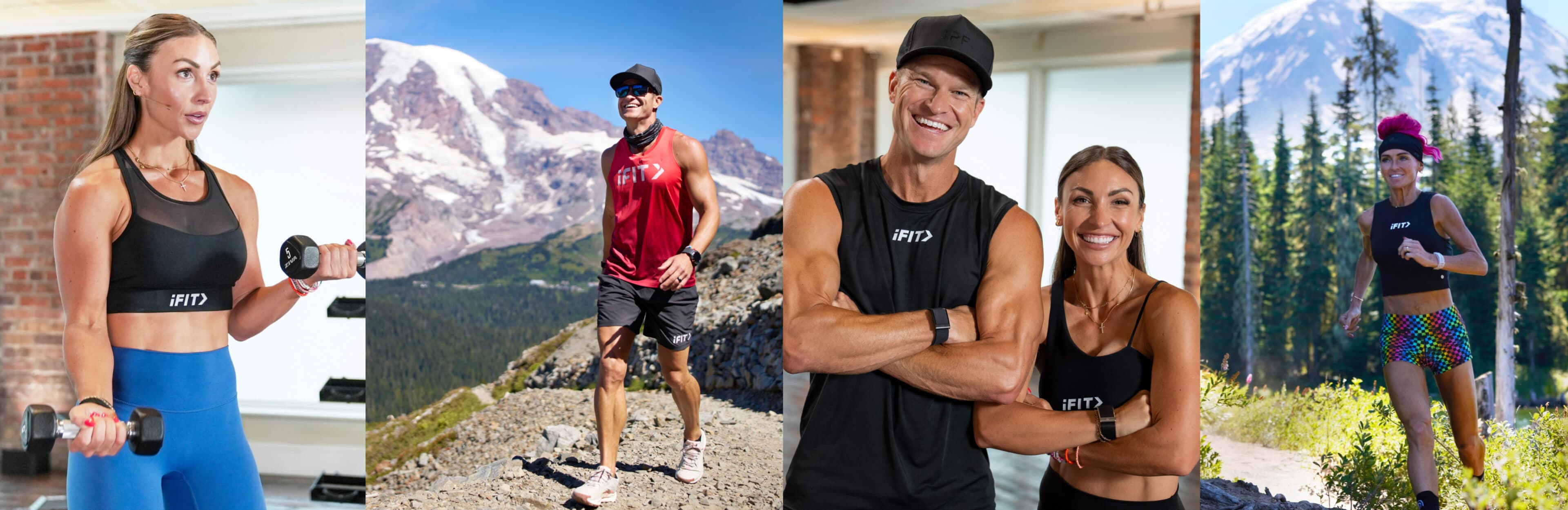 See this month's new iFIT workouts in action, from dumbbell strength training to trail running through Mount Rainier National Park.